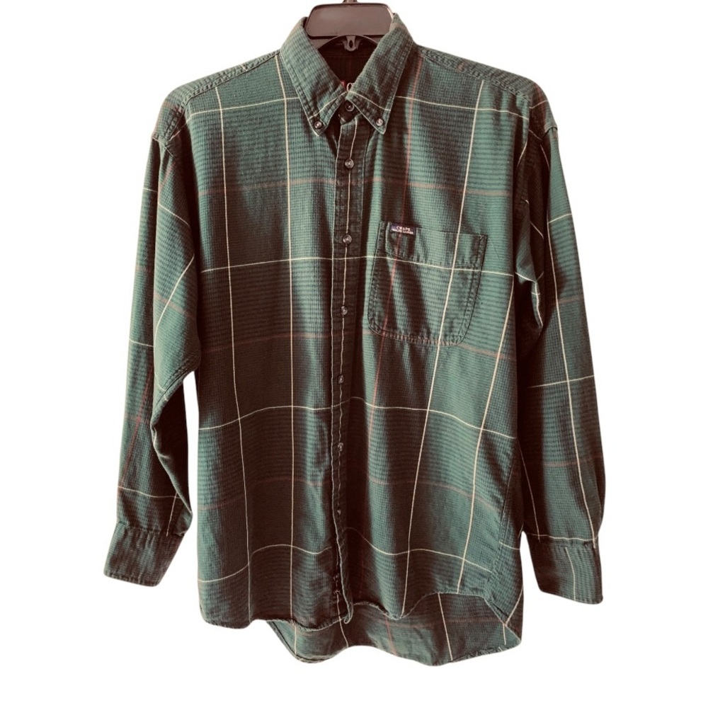 Ralph Lauren Chaps Green Plaid Men's Shirt Sz M